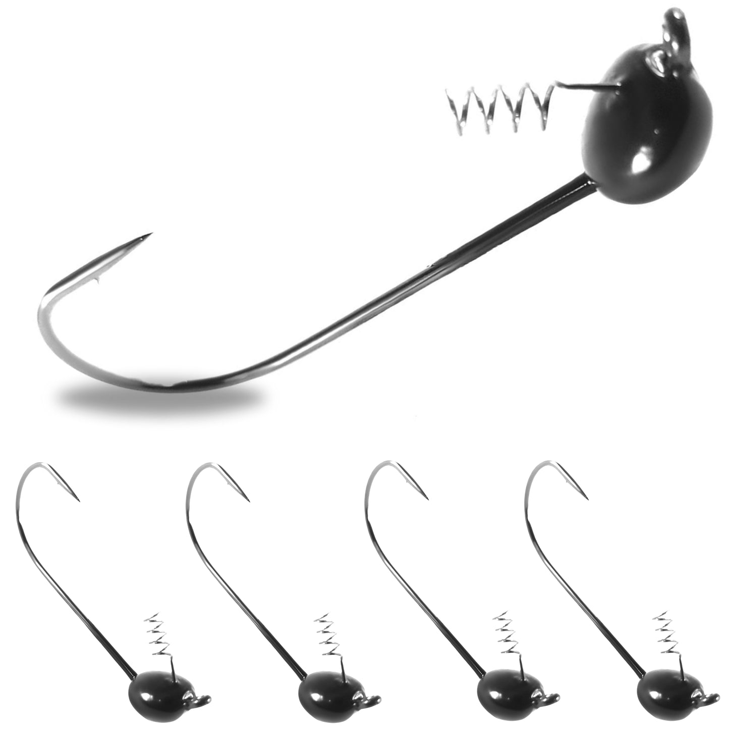 Reaction Tackle Tungsten Shaky Heads for Bass Fishing - 5-Pack