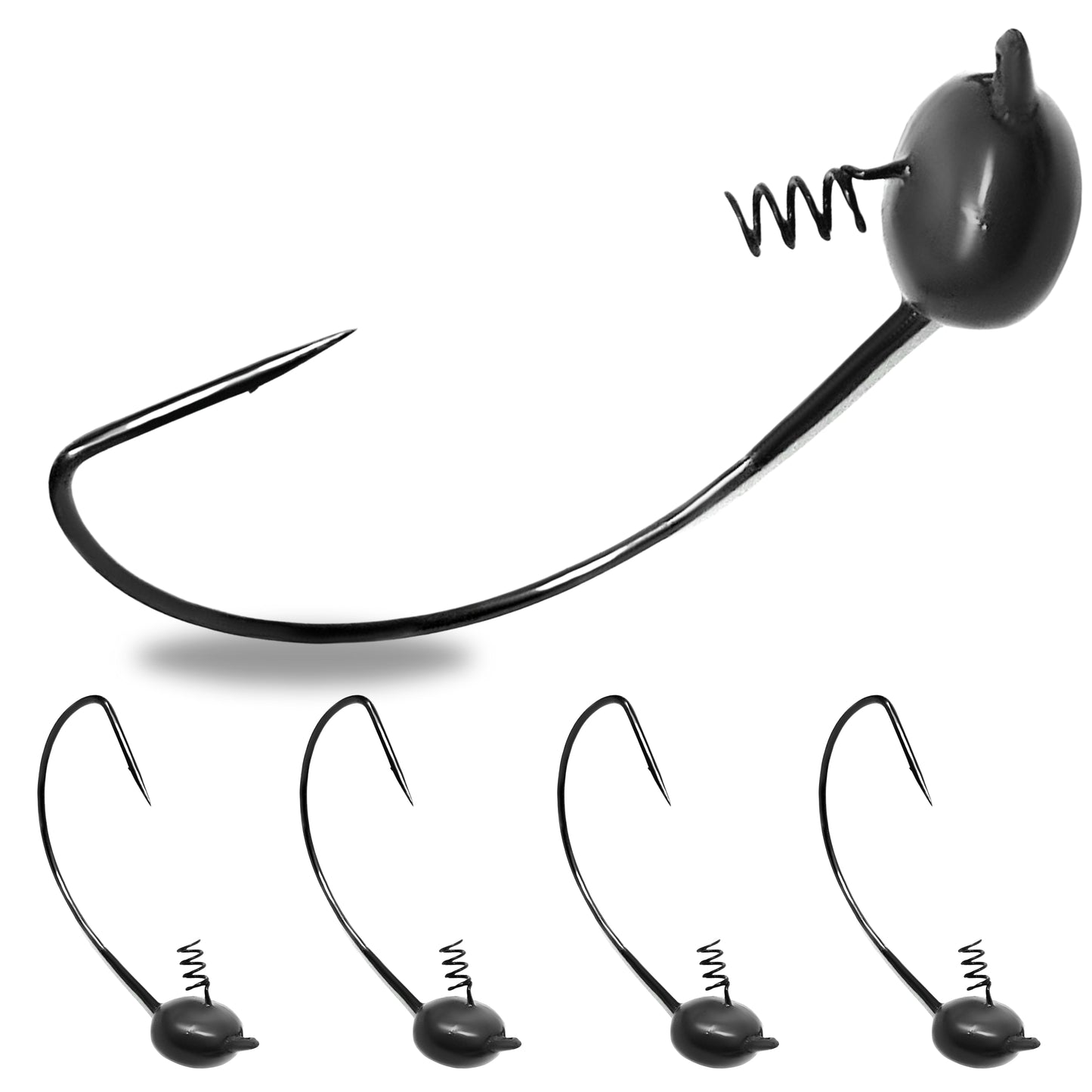 Reaction Tackle Tungsten Shaky Heads for Bass Fishing - 5-Pack
