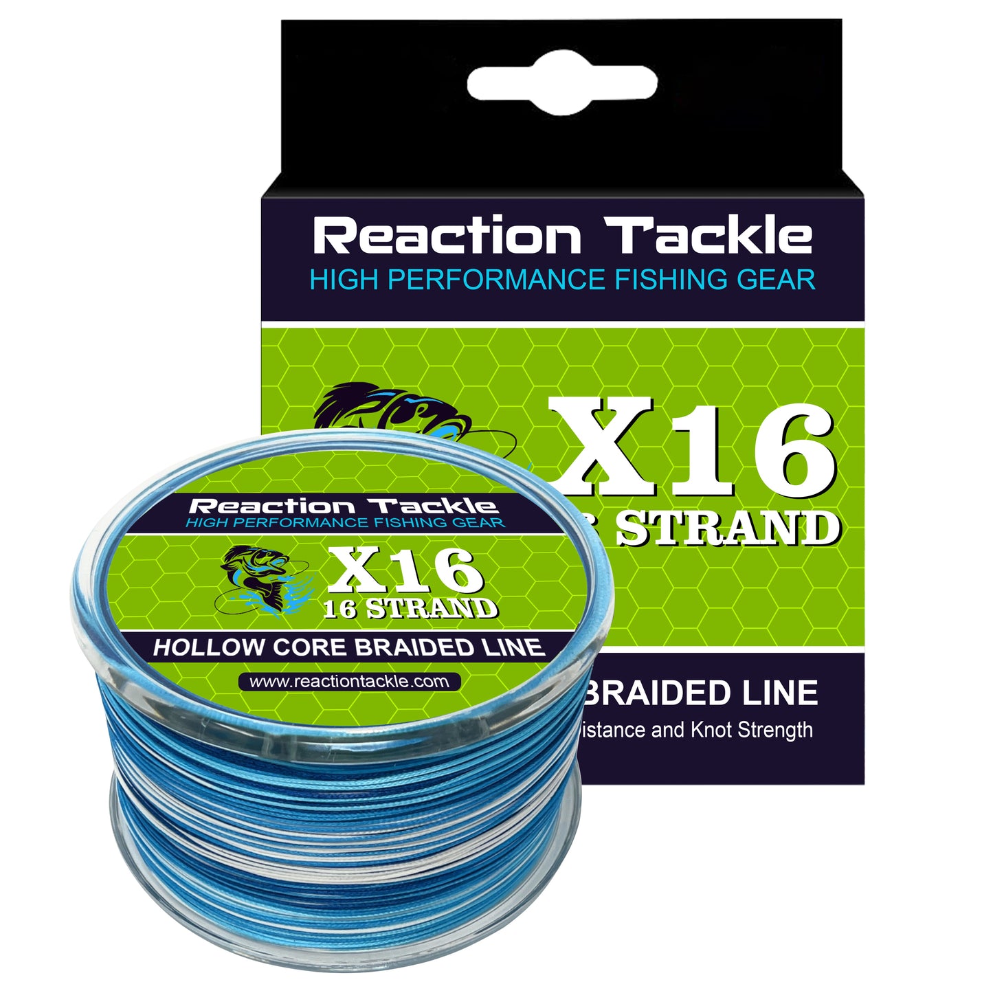 Reaction Tackle Hollow Core- 16 Strand Braided Fishing Line