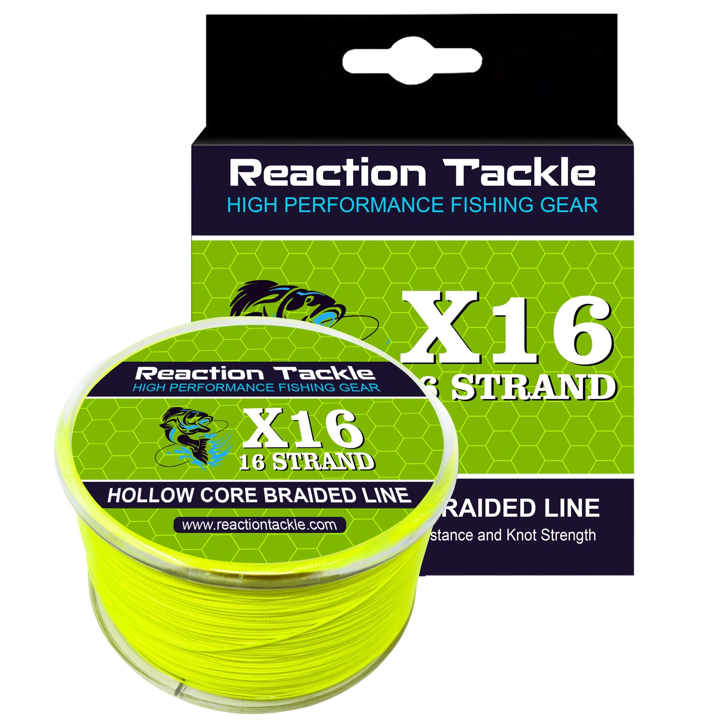 Reaction Tackle Hollow Core- 16 Strand Braided Fishing Line