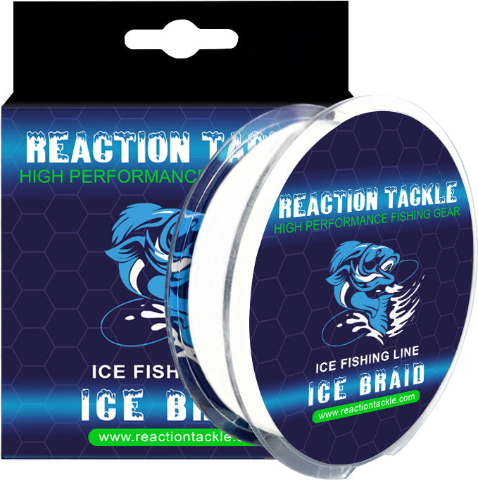 Reaction Tackle Ice Fishing Braided line - Abrasion Resistant 8 Strand Ice Braid