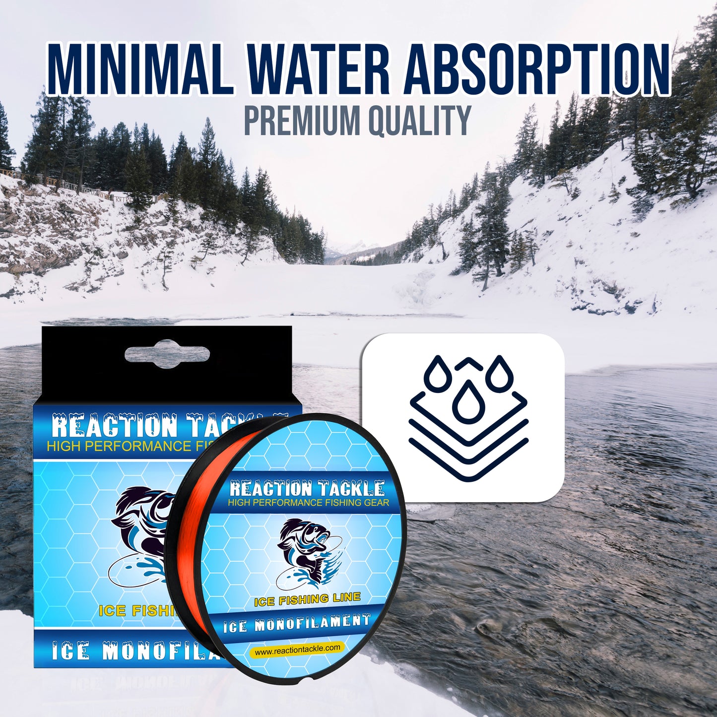 Reaction Tackle ICE Monofilament Fishing Line- Various Sizes and Colors