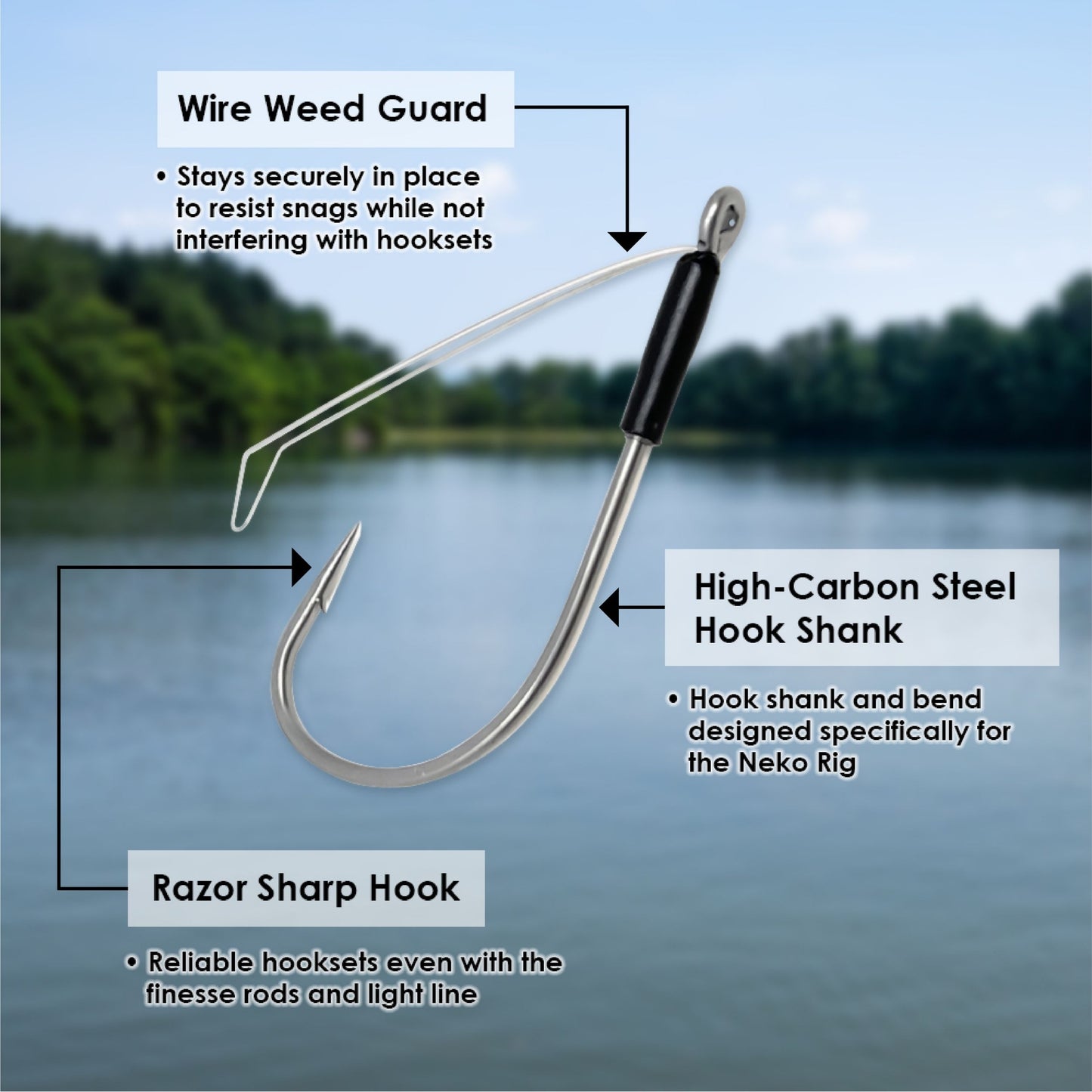 Reaction Tackle Wacky Neko Hooks- ULTRA Sharp- 25 Pack