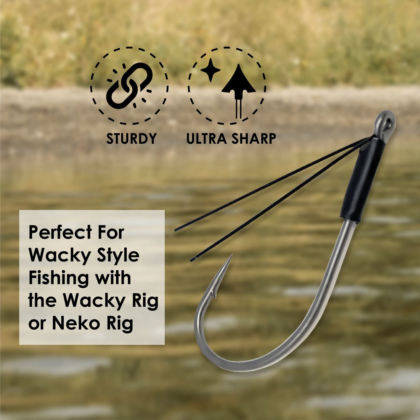 Reaction Tackle Wacky Neko Hooks- ULTRA Sharp- 25 Pack
