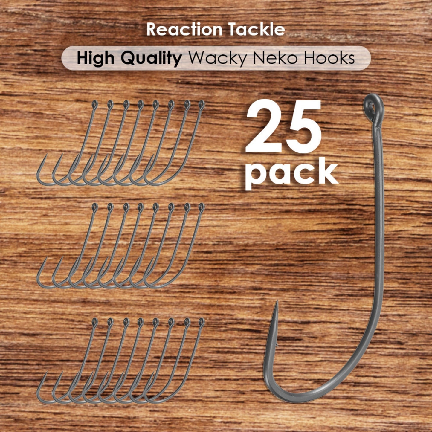 Reaction Tackle Wacky Neko Hooks- ULTRA Sharp- 25 Pack