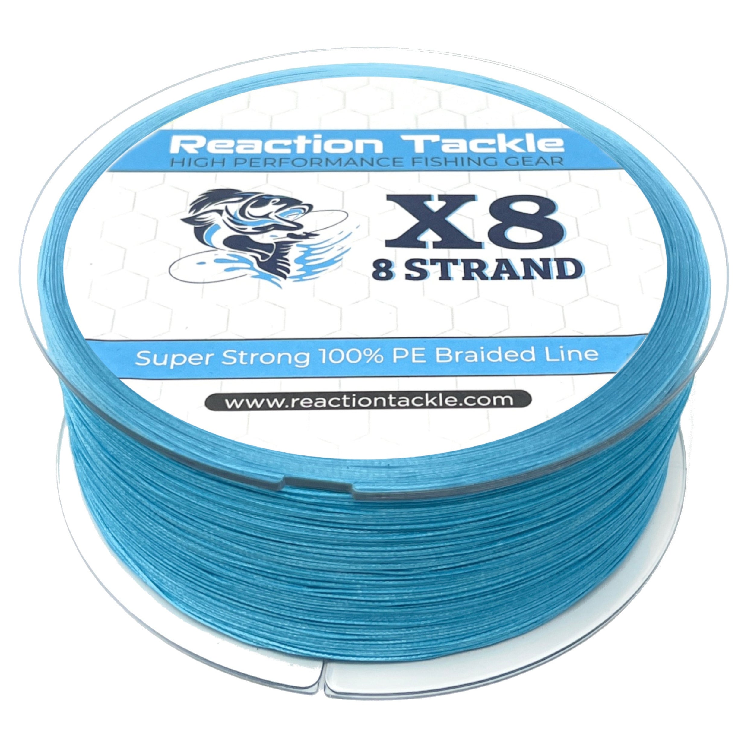 Reaction Tackle Braided Fishing Line - 8 Strand Sea Blue 120lb 500yd