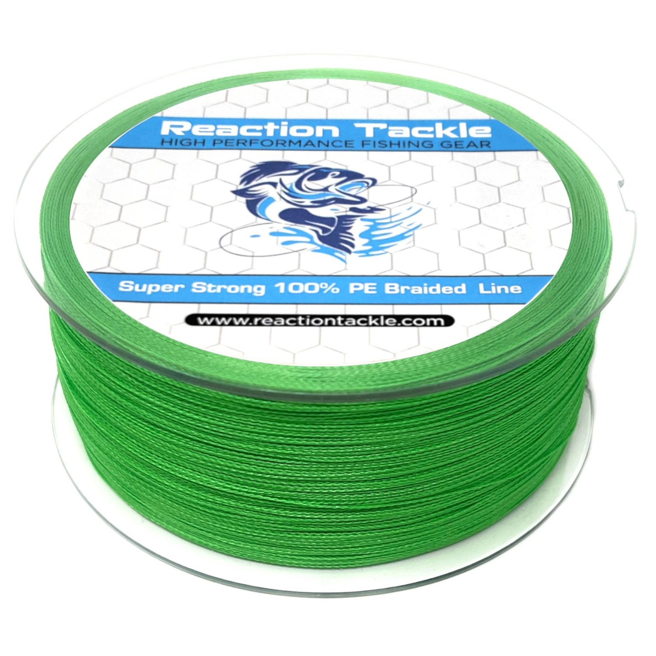 Reaction Tackle Braided Fishing Line- Fluorescent Green - 80lb / 150yds
