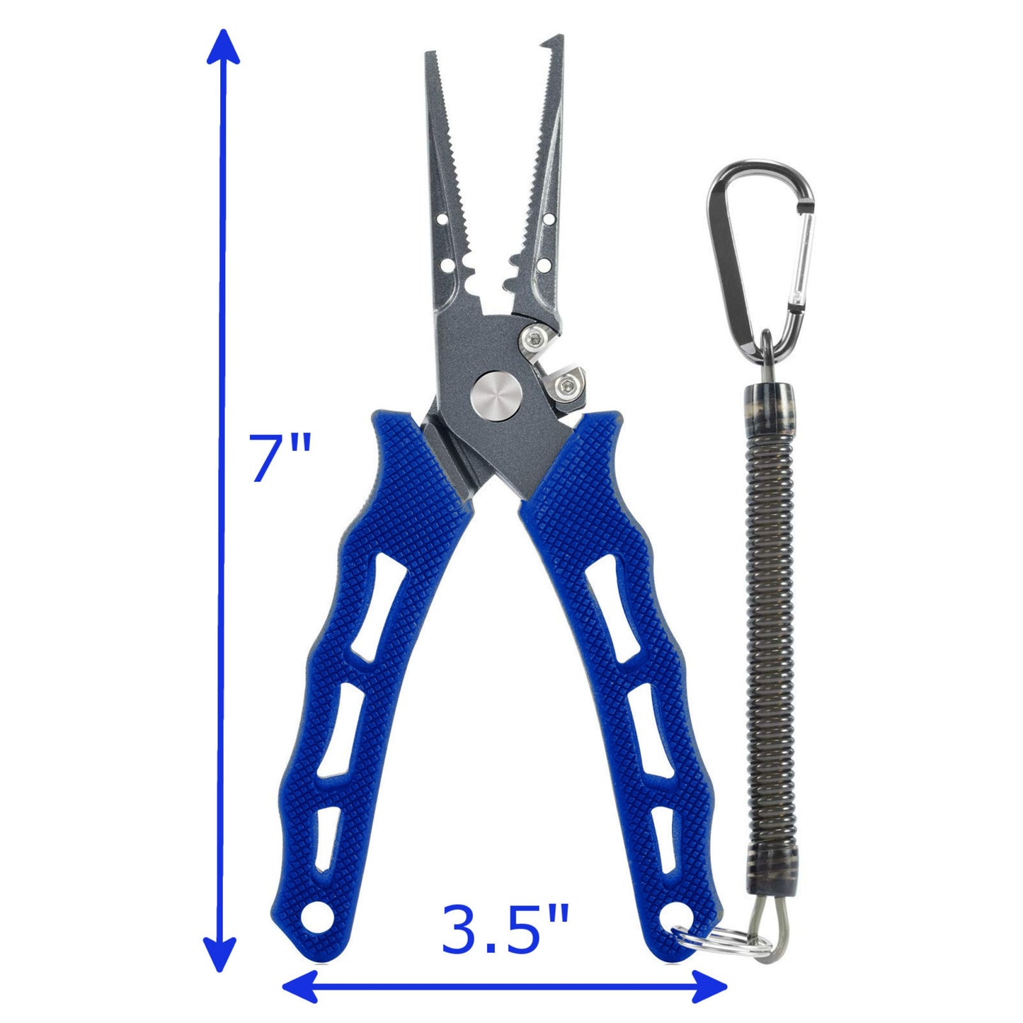 Reaction Tackle 7” Fishing Pliers-Stainless-Tungsten Carbide Cutters-Hook Remover