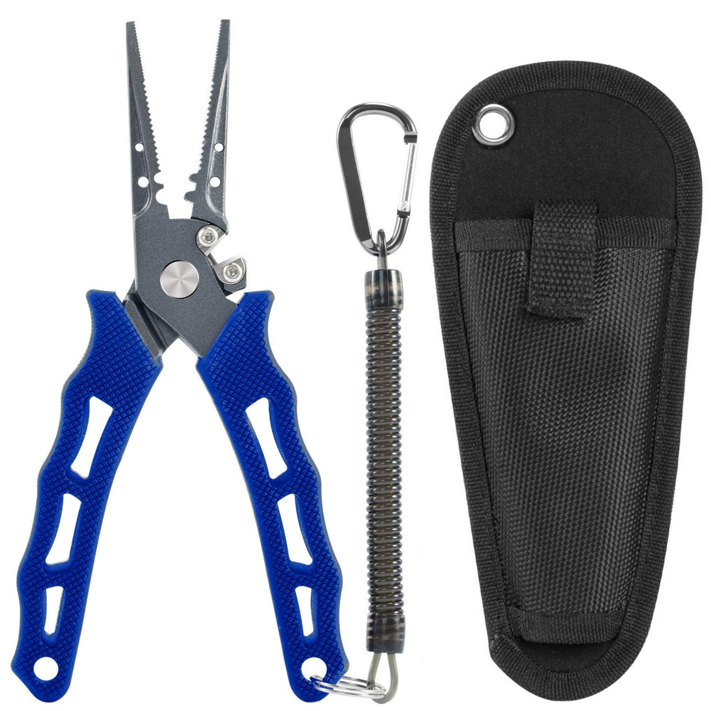 Reaction Tackle 7” Fishing Pliers-Stainless-Tungsten Carbide Cutters-Hook Remover