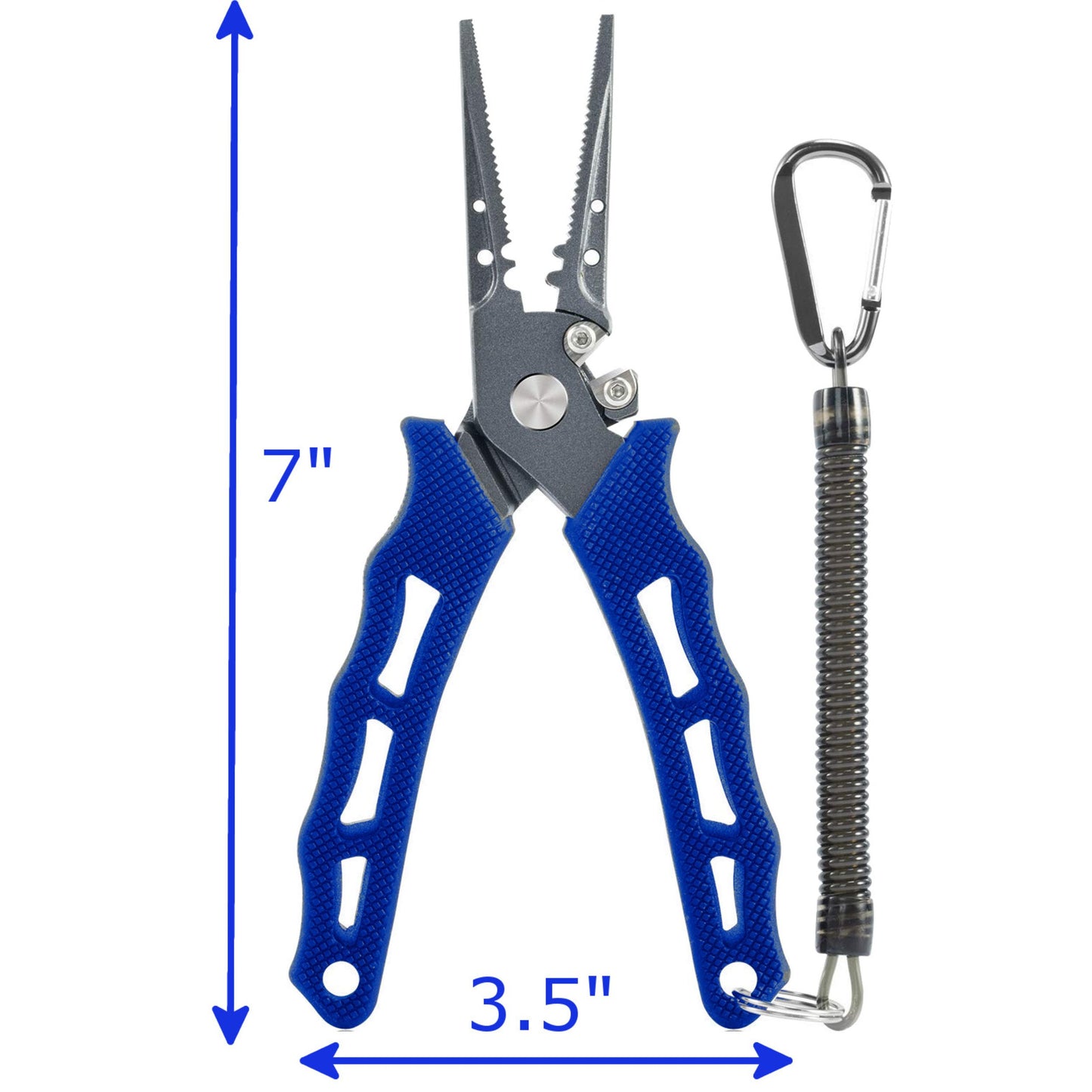 Reaction Tackle 7” Fishing Pliers-Stainless-Tungsten Carbide Cutters-Hook Remover