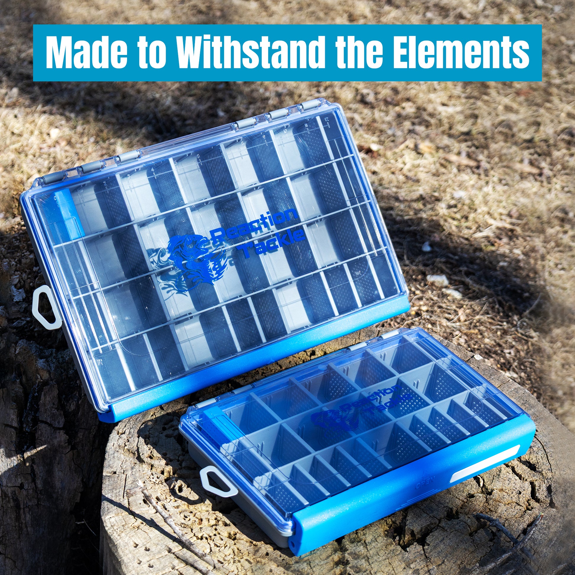 Reaction Tackle Ultra Elite Tackle Tray- 100% Waterproof with Single Clip Design - New - Reaction Tackle