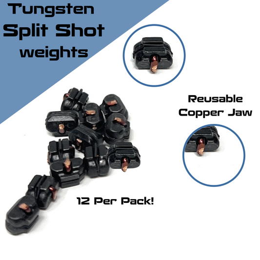 Reaction Tackle Tungsten Split Shot Weights- 12 per pack