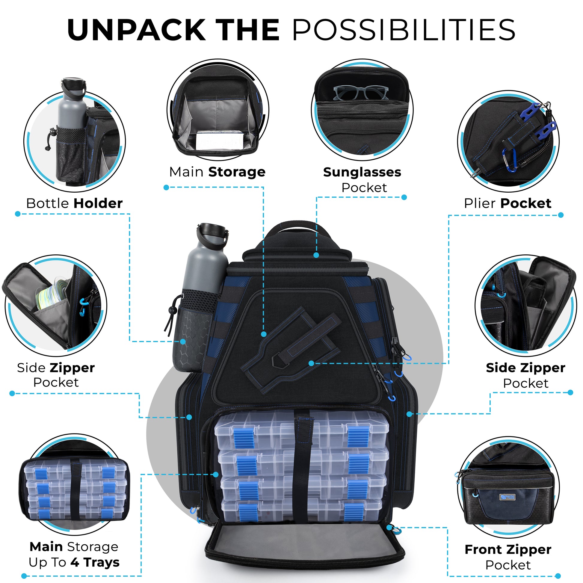 Reaction Tackle Fishing Tackle Backpack- Trays included - Reaction Tackle