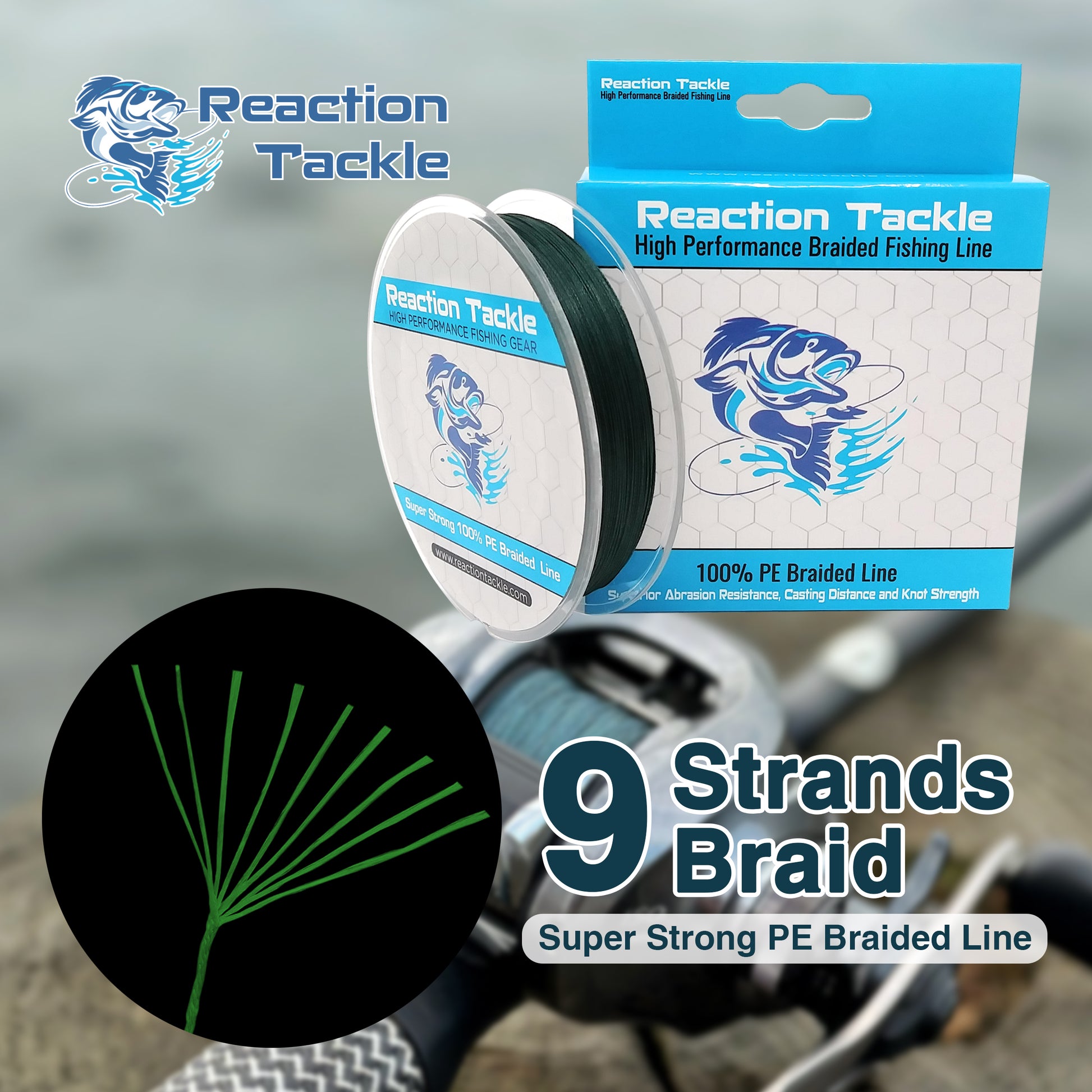 Reaction Tackle Nylon Monofilament Fishing Line- 1 Pound Jumbo Spools