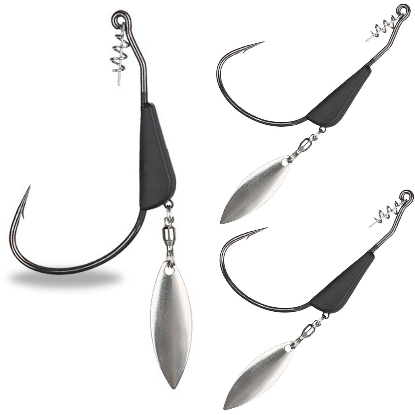 Reaction Tackle Bladed/Tungsten Weighted Swimbait Hooks- 3-Pack