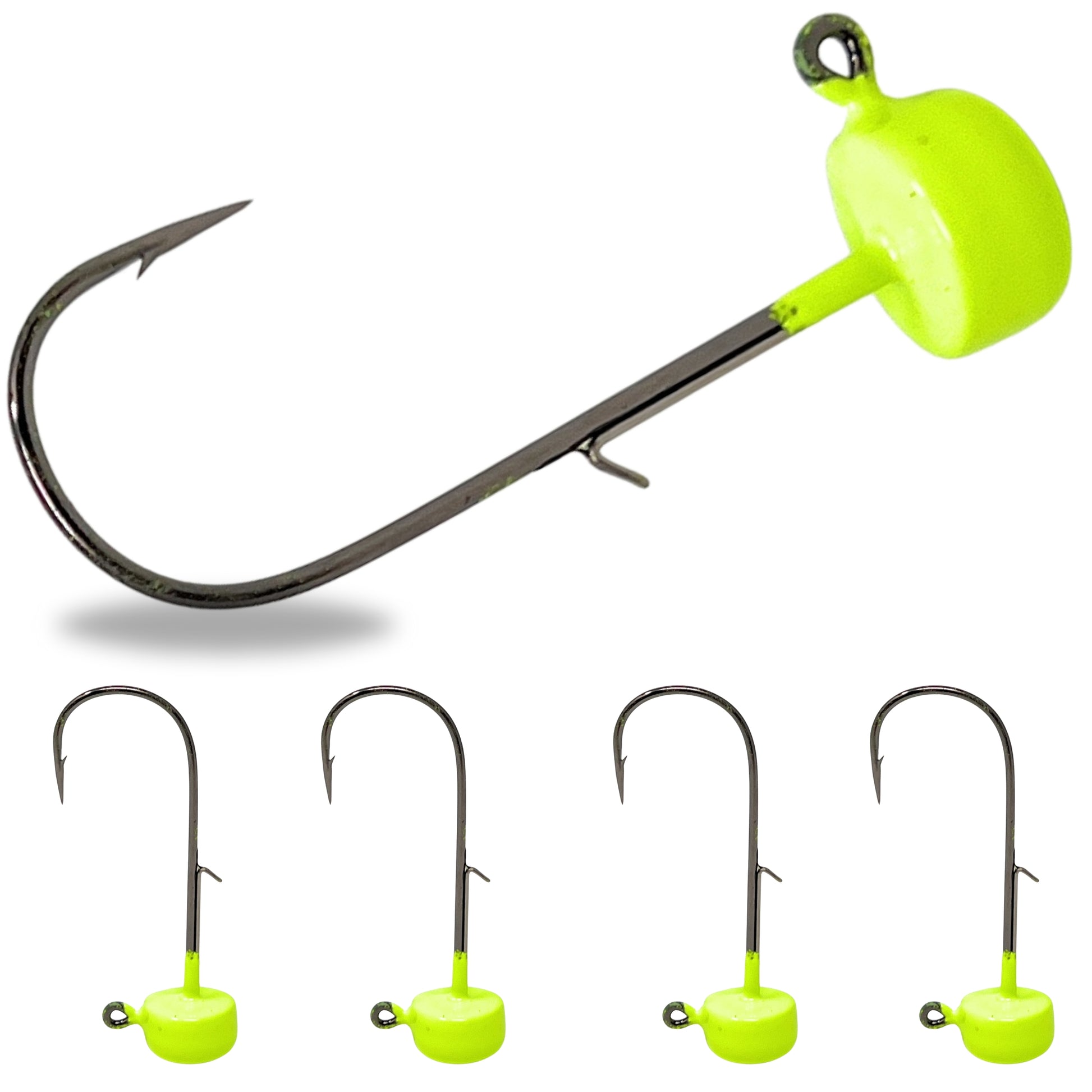 Reaction Tackle Tungsten Mushroom Head Ned Rig Shroom Jig Heads for Finesse  Fishing, Weedless Jig Head for Bass Fishing with Soft Lures (5-Pack) 1/8oz