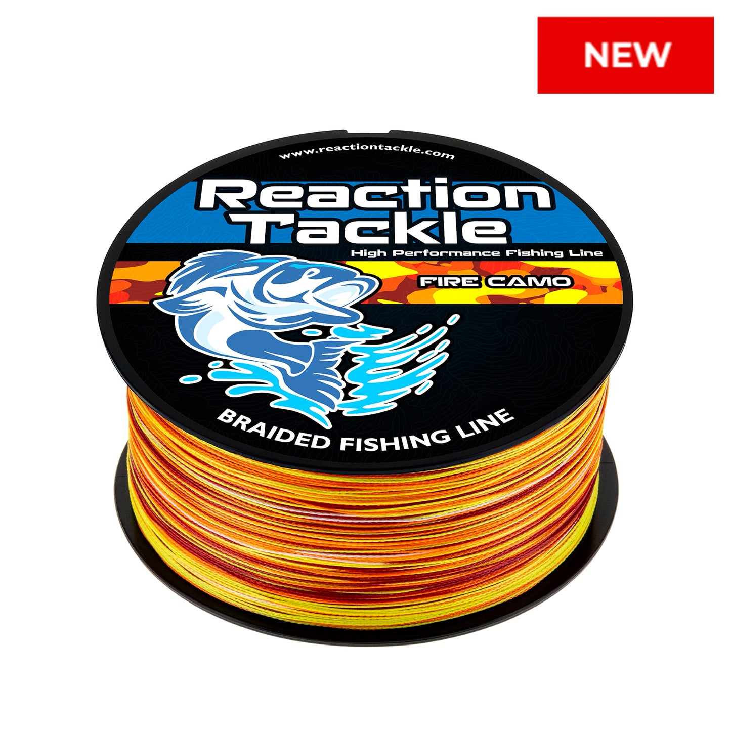 Reaction Tackle Braided Fishing Line - Fire Camo - NEW