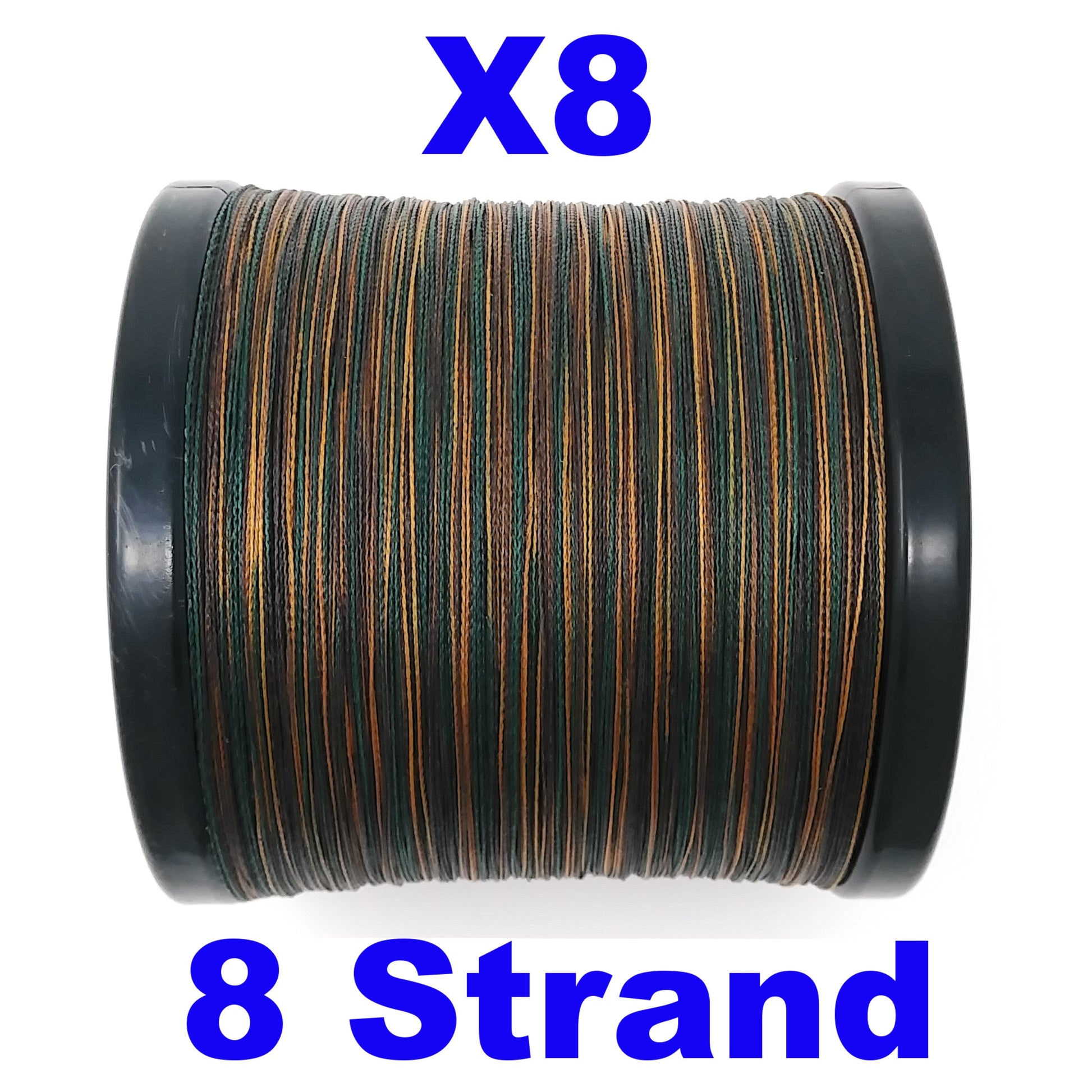 Reaction Tackle X8 Braided Fishing Line- Green Camo 8 Strand