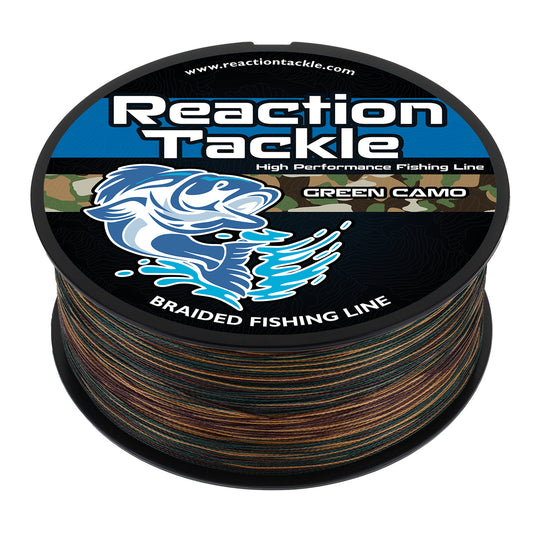 Reaction Tackle Braided Fishing Line - Green Camo