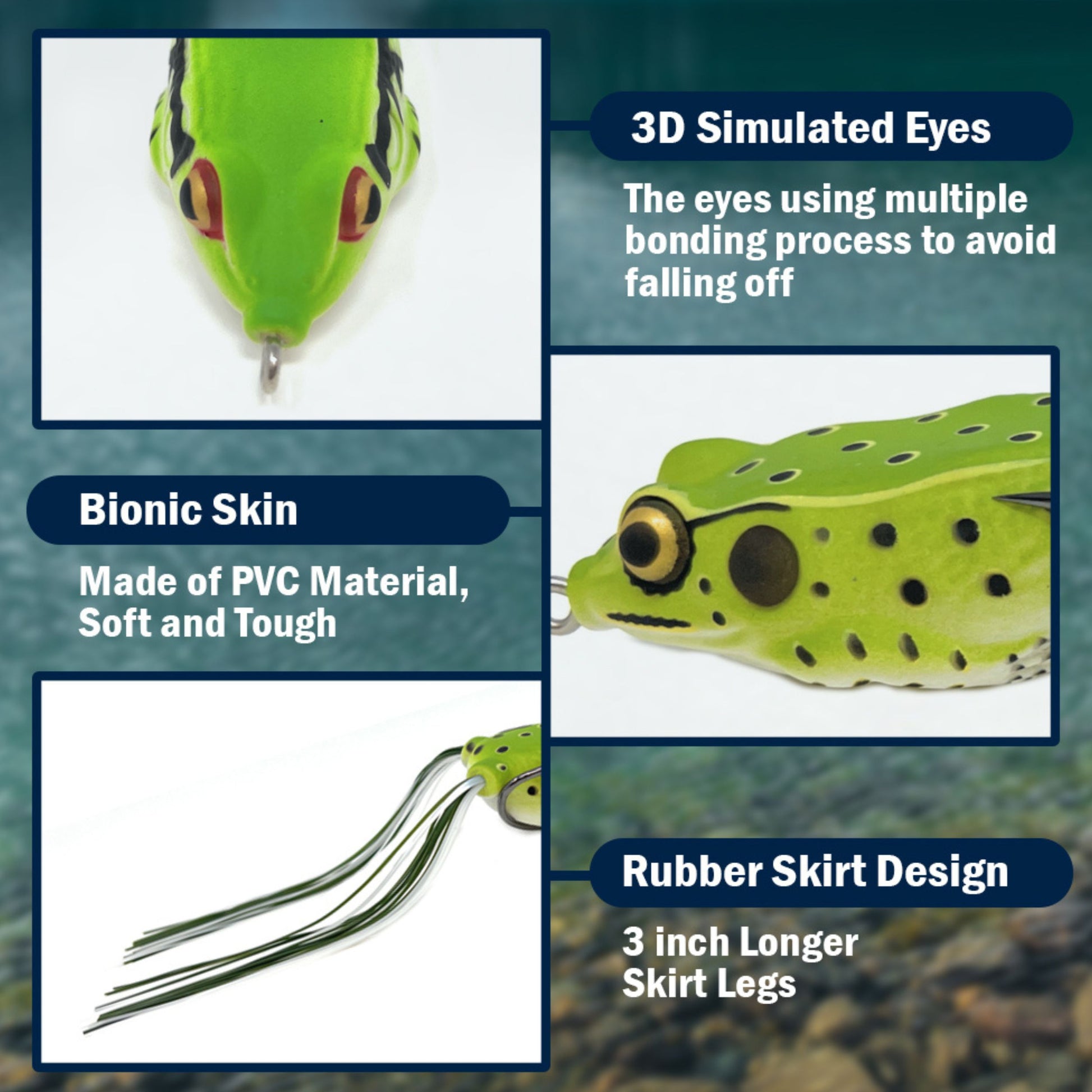Reaction Tackle 2.5" Hollow Body Frogs / 2-Pack - Reaction Tackle