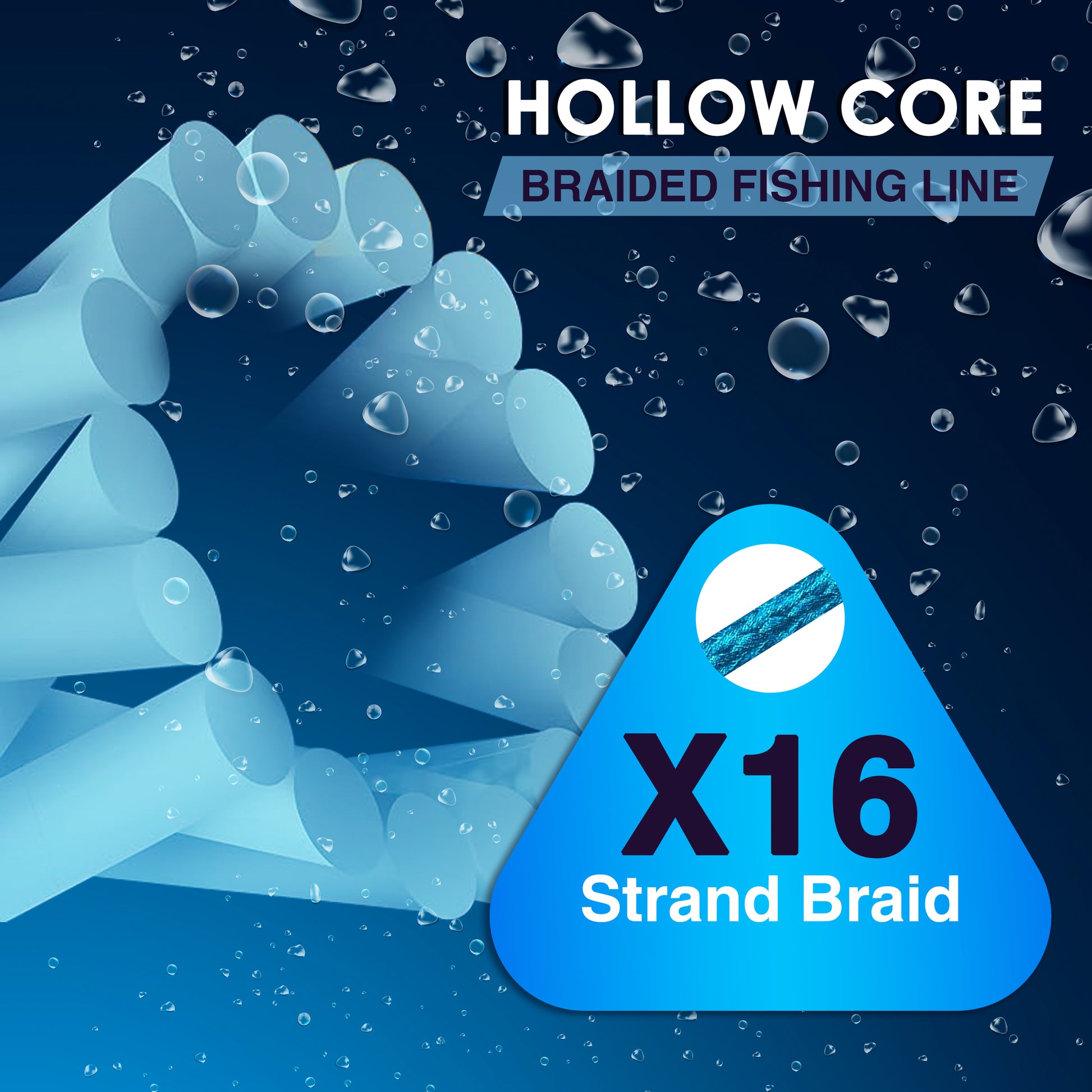 Reaction Tackle Hollow Core- 16 Strand Braided Fishing Line