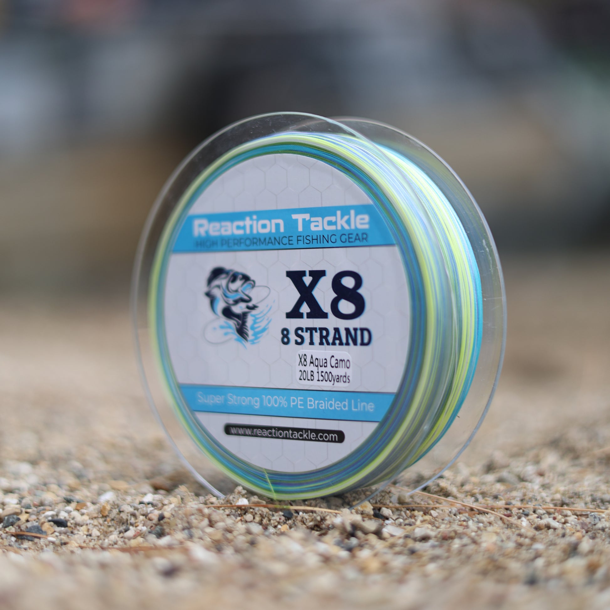 Reaction Tackle X8 Braided Fishing Line- Aqua Camo 8 Strand - Reaction Tackle