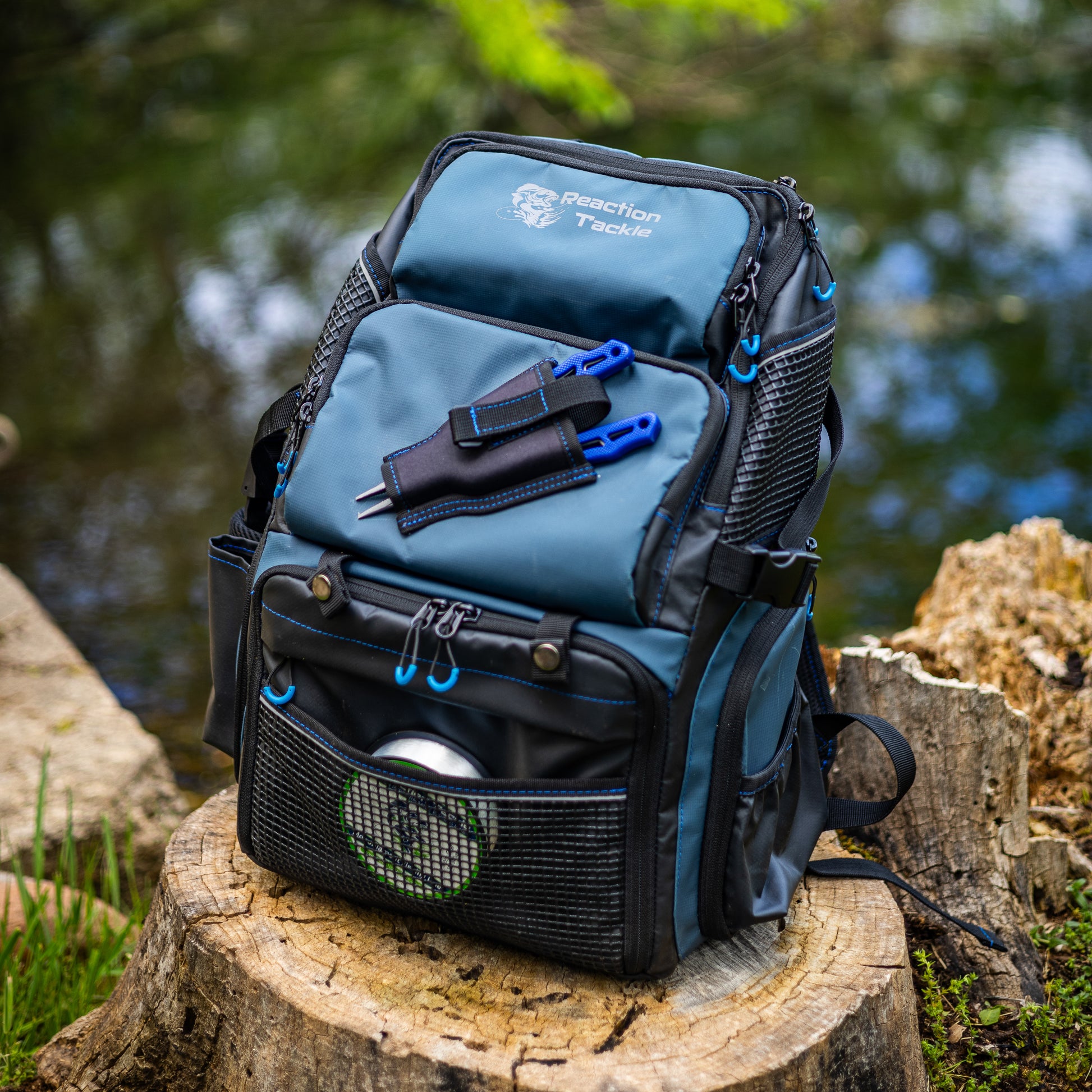 HAMBOLY 40L Waterproof Fishing Backpack With Rod Holders – Tackle Box Backpack For Gear & Equipment – Orange Graffiti