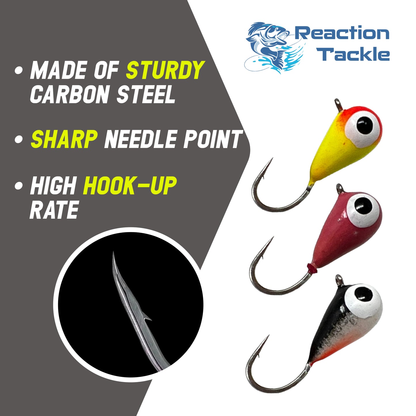 Reaction Tackle Tungsten Ice Fishing Jigs