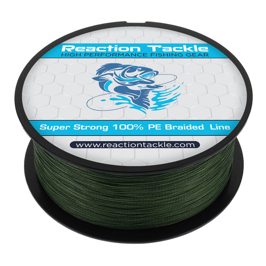 Reaction Tackle Braided Fishing Line - NO FADE Low-Vis Green - Reaction Tackle