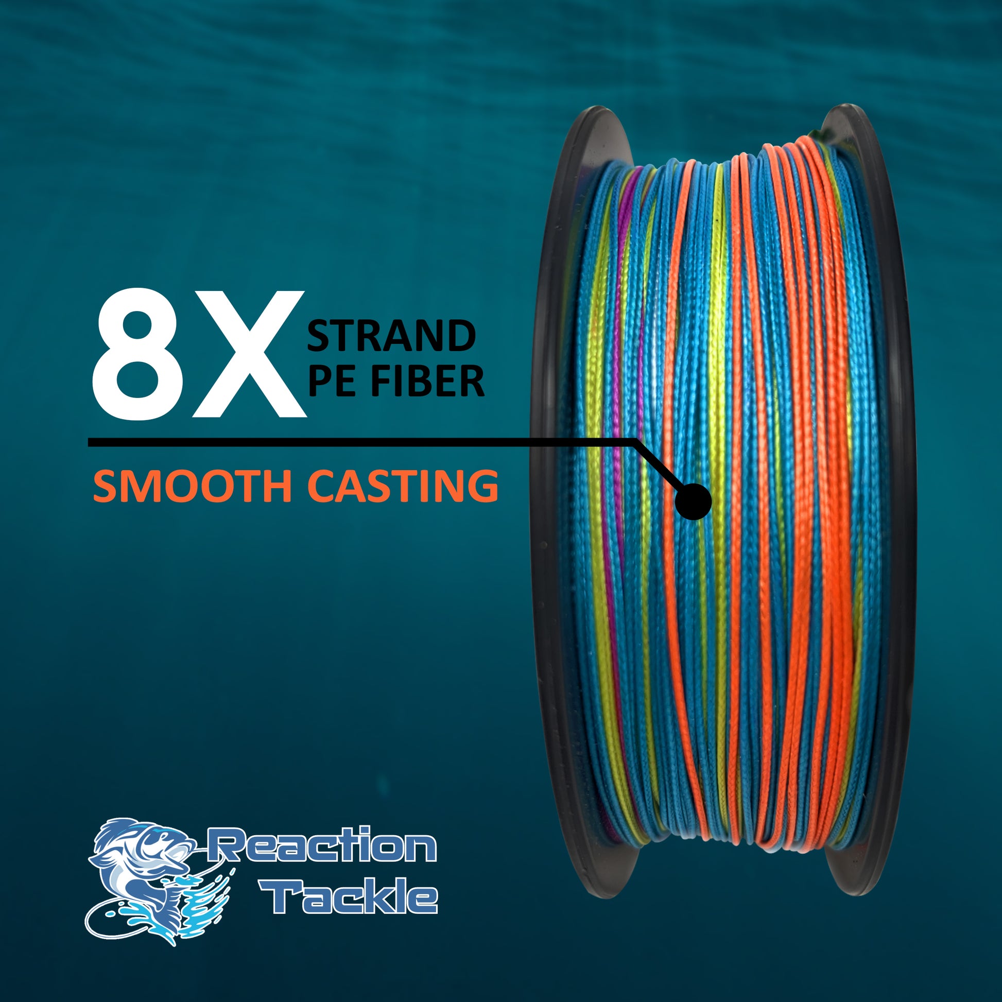 Reaction Tackle Braided Fishing Line- Aqua Camo