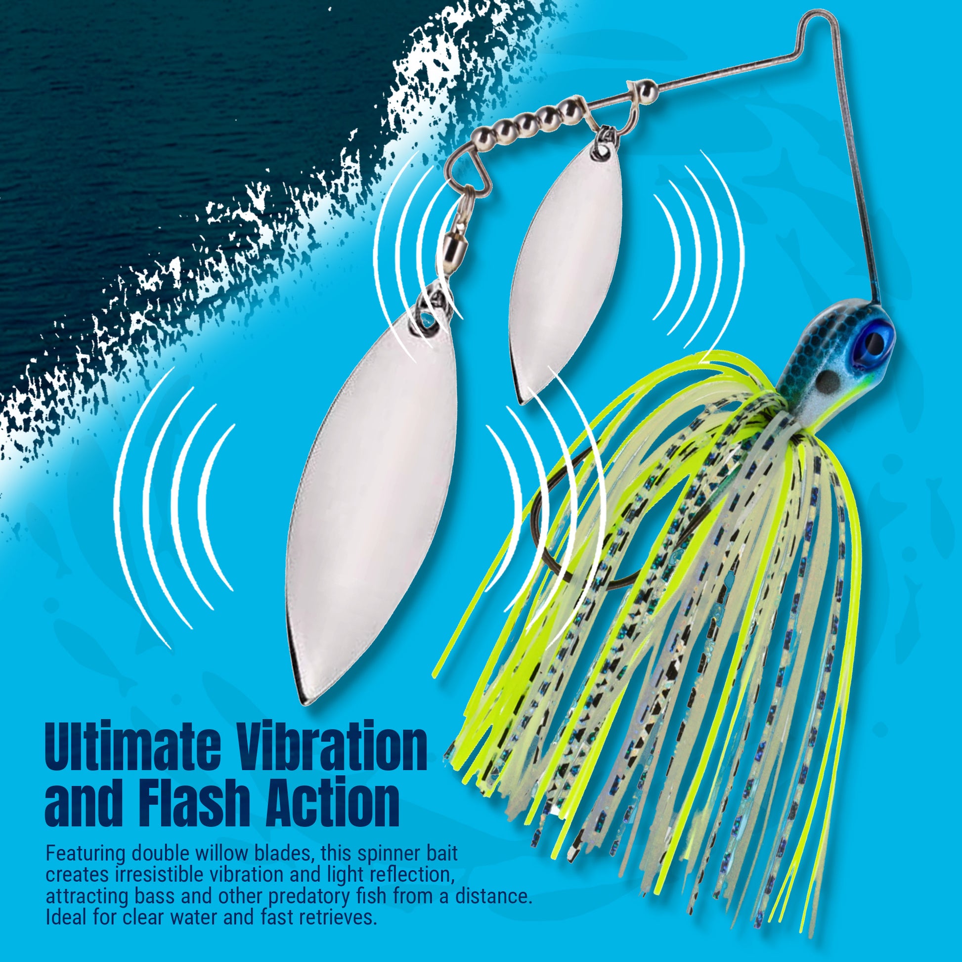 Reaction Tackle Lead Spinnerbait Jigs – 3-Pack, Double Willow Blade - New - Reaction Tackle