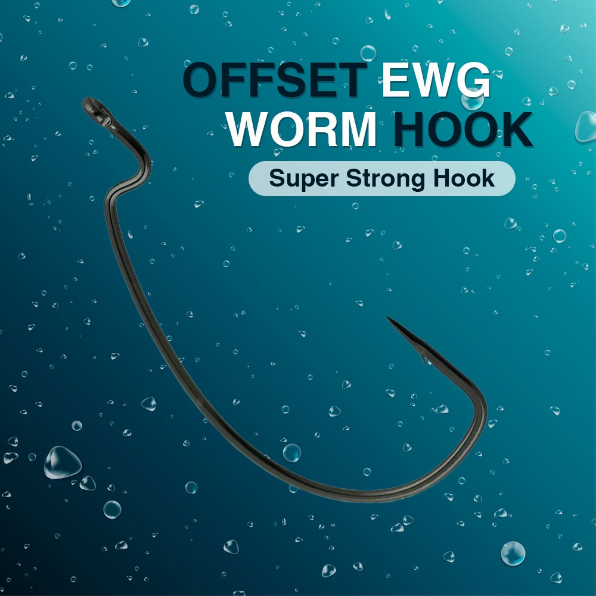 Angler's Grotto EWG Offset Worm Hooks - High Carbon Steel, Extra Wide Gap, For Freshwater & Saltwater Fishing (Size #4/0, 15 Count)
