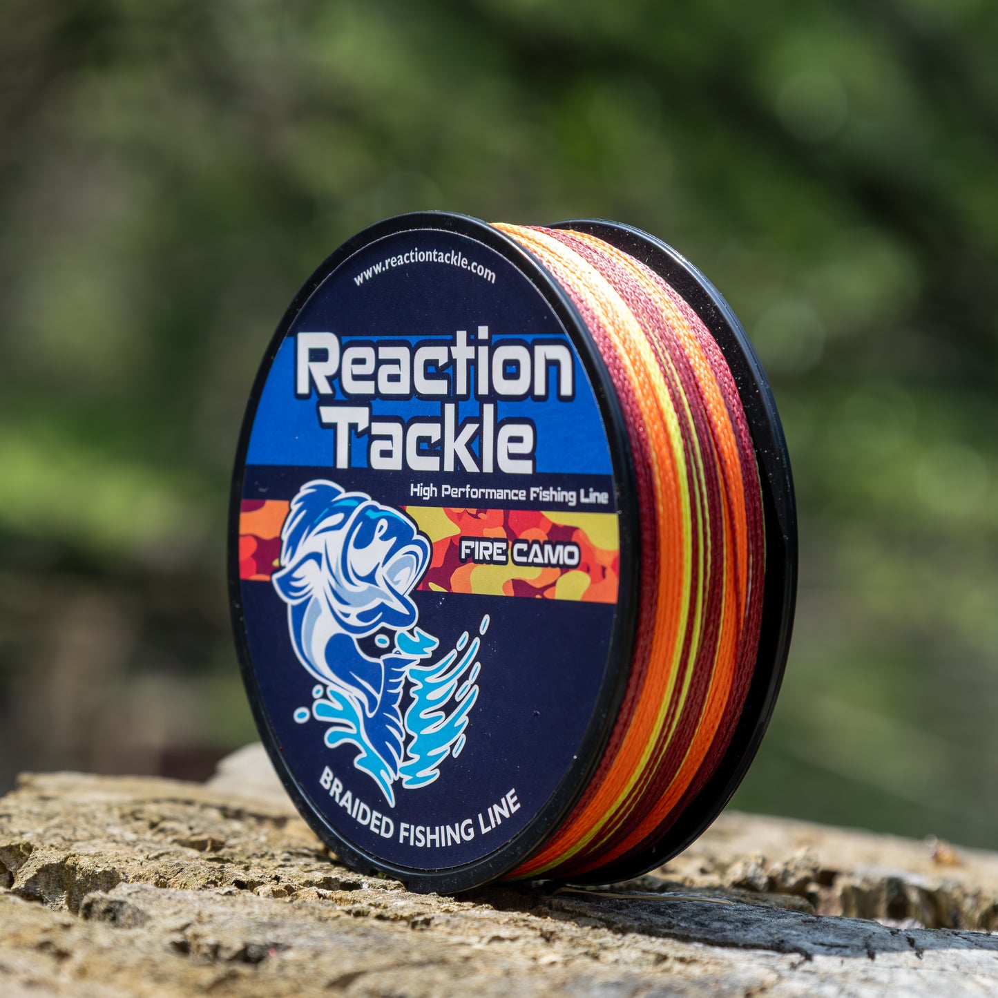 Reaction Tackle Braided Fishing Line - Fire Camo - NEW