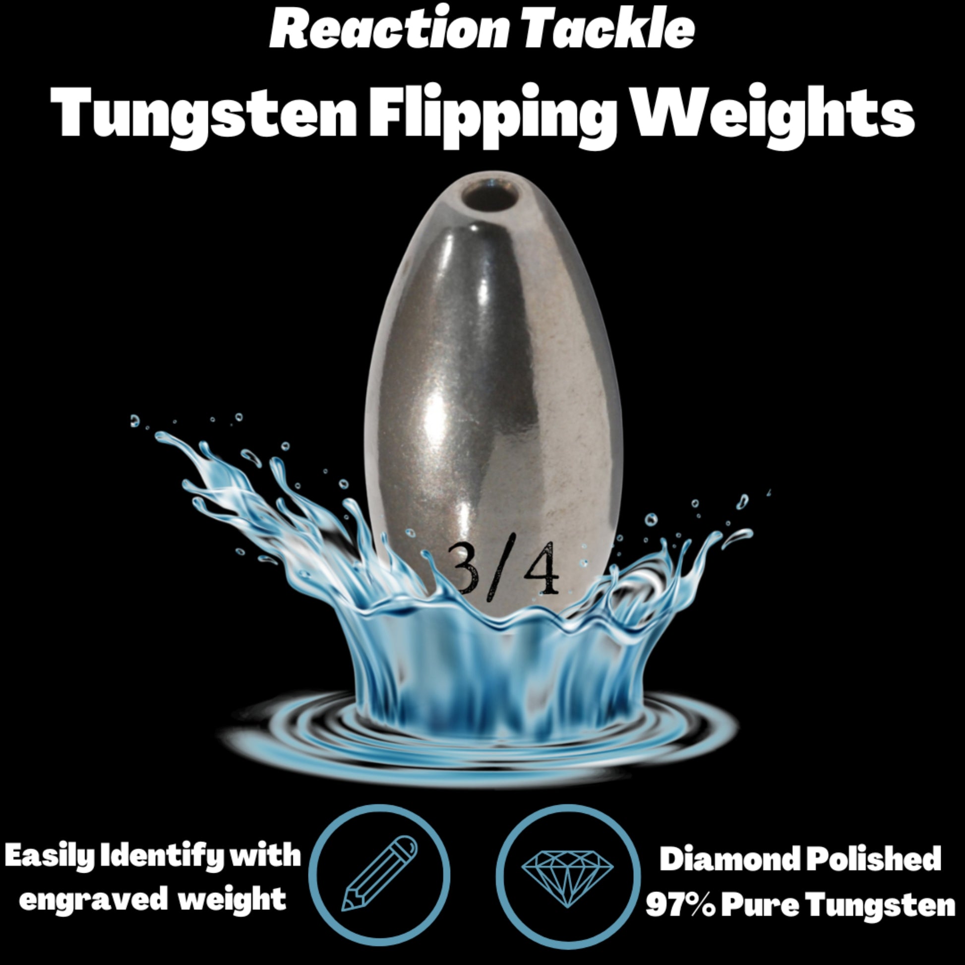 Reaction Tackle Flipping Weights 1/2 Black