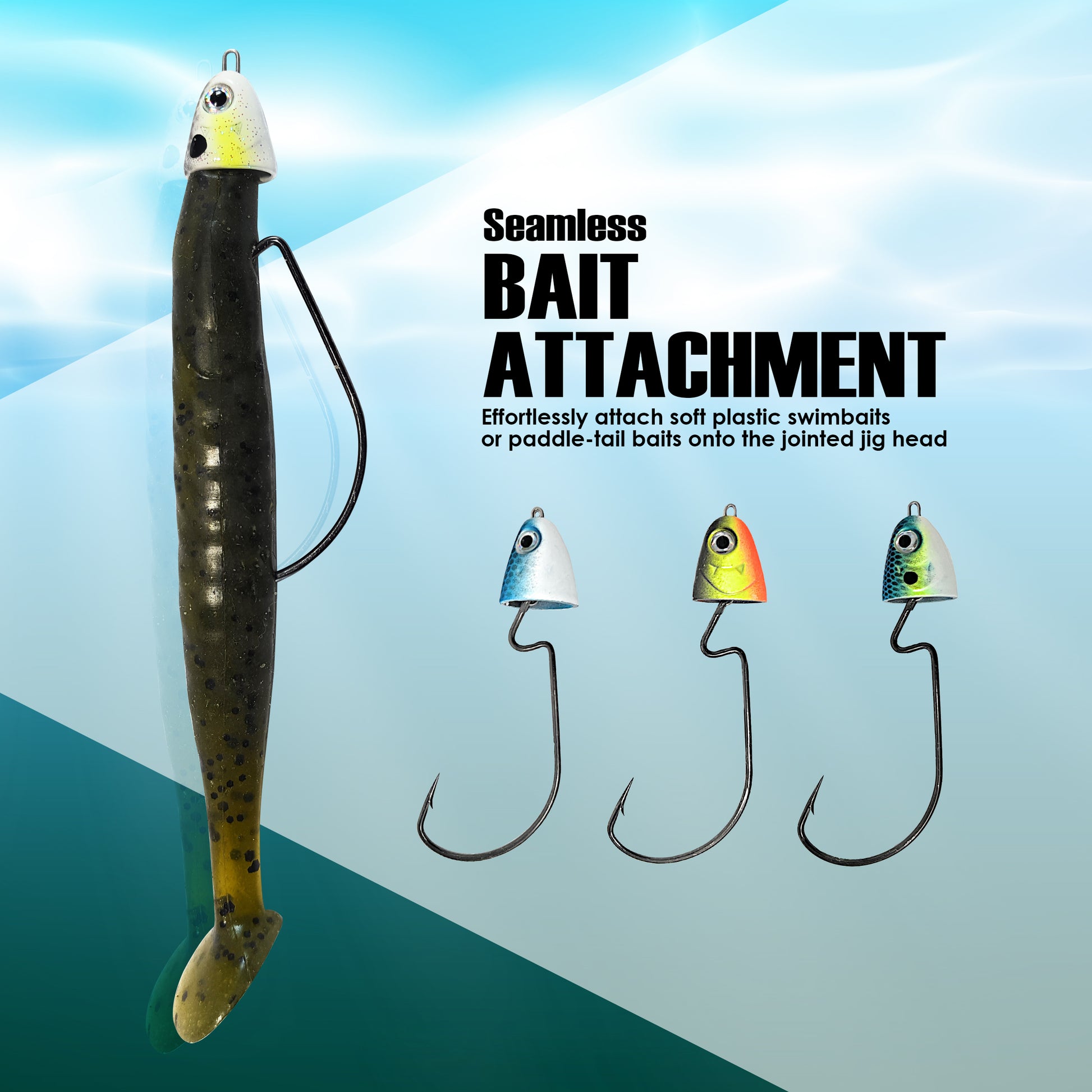 Tungsten Bladed Swim Bait Weighted Hooks - Bassfishing Essentials