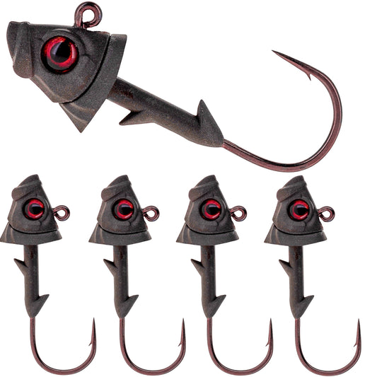 Reaction Tackle 97% Pure Tungsten Swimbait Jig with Realistic Fish Head- 5-PACK - Reaction Tackle