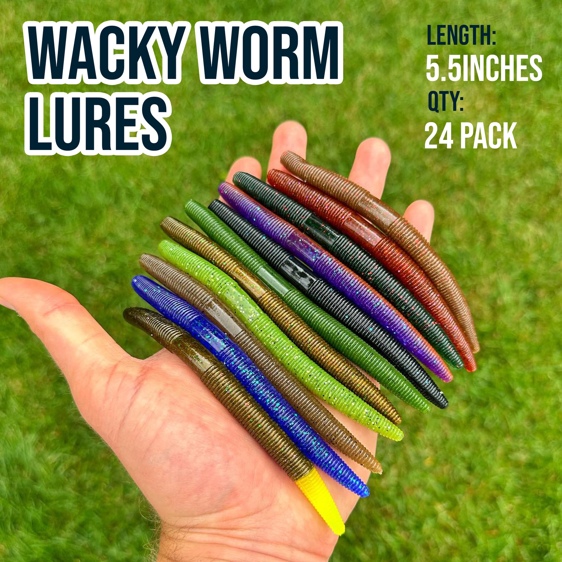 Soft Plastic Fishing Lures Wacky Worms Stick Baits 10cm Colorful