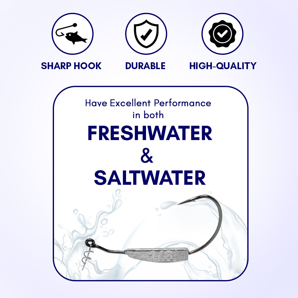 Reaction Tackle Lead Weighted Swimbait Hooks (10-PACK) - Reaction Tackle