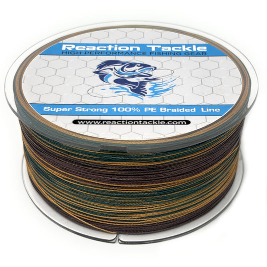 Reaction Tackle Braided Fishing Line- Green Camo