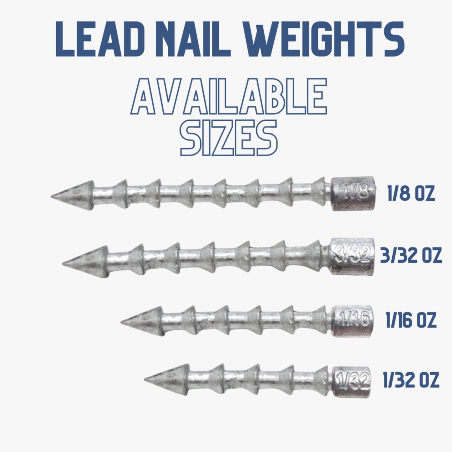 Reaction Tackle Lead Nail Weights/Insert Sinkers