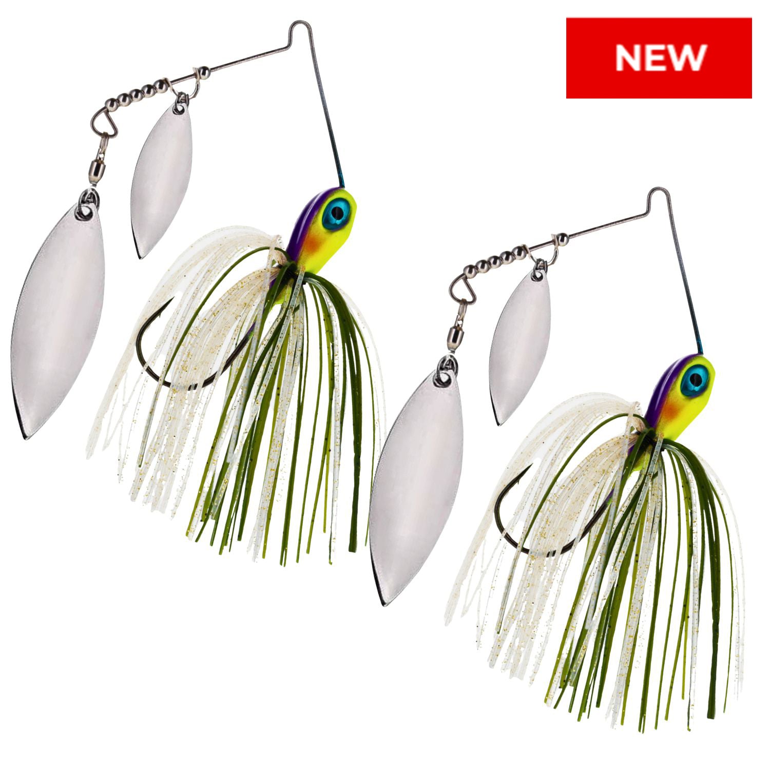 Reaction Tackle Tungsten Spinnerbait Jigs – 2-Pack, Double Willow Blade - New - Reaction Tackle