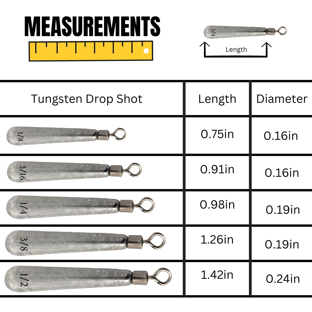 WOO! Tungsten Bulk Drop Shot Weight Pack - 1/4 oz Tear Drop
